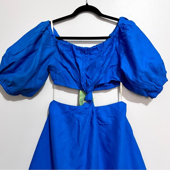 NWT Farm Rio Blue Midi Knot Dress SOLD OUT ONLINE MSRP$200 - Picture 5 of 16